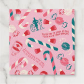 Elf Holiday Snoep Pattern Bedankjes Labels (Voorkant)