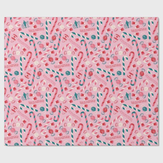 Elf Holiday Snoep Pattern Cadeaupapier (Vlak)