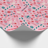 Elf Holiday Snoep Pattern Cadeaupapier (Hoek)