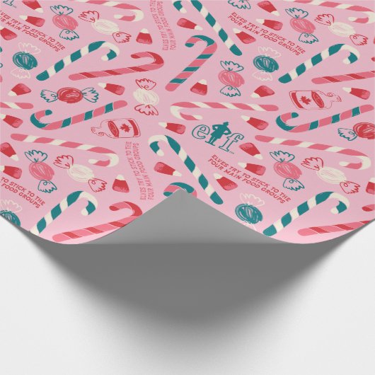 Elf Holiday Snoep Pattern Cadeaupapier (Hoek)