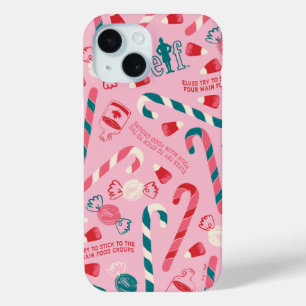 Elf Holiday Snoep Pattern iPhone 15 Case