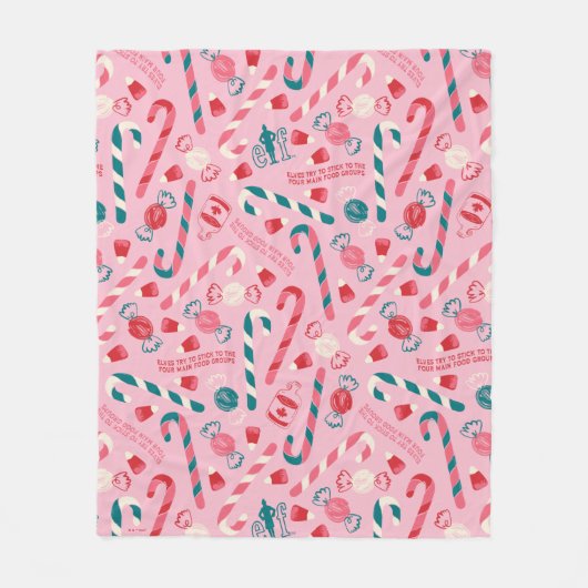Elf Holiday Snoep Pattern Fleece Deken (Voorkant)
