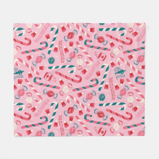 Elf Holiday Snoep Pattern Fleece Deken (Voorkant (Horizontaal))