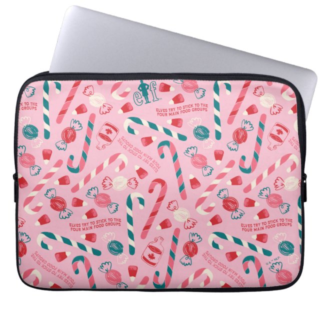 Elf Holiday Snoep Pattern Laptop Sleeve (Voorkant)