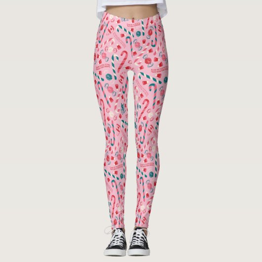 Elf Holiday Snoep Pattern Leggings (Voorkant)
