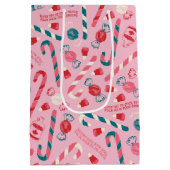 Elf Holiday Snoep Pattern Medium Cadeauzakje (Achterkant)