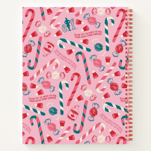 Elf Holiday Snoep Pattern Notitieboek (Achterkant)