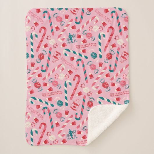 Elf Holiday Snoep Pattern Sherpa Deken (Voorkant)