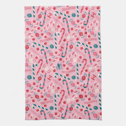 Elf Holiday Snoep Pattern Theedoek (Verticaal)