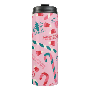 Elf Holiday Snoep Pattern Thermosbeker