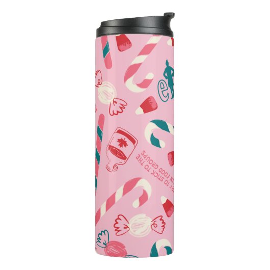 Elf Holiday Snoep Pattern Thermosbeker (Gedraaid links)