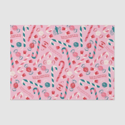 Elf Holiday Snoep Pattern Tissuepapier (Voorkant)