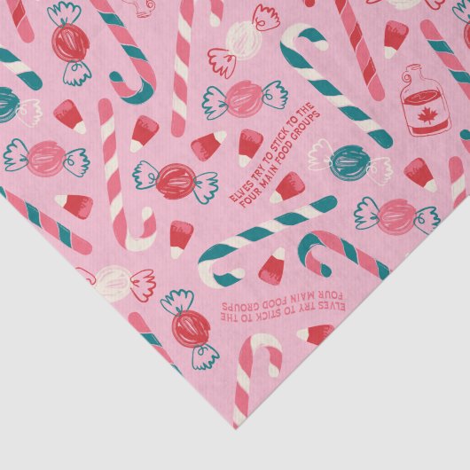 Elf Holiday Snoep Pattern Tissuepapier (Detail)