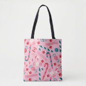 Elf Holiday Snoep Pattern Tote Bag (Voorkant)