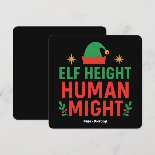 Elf Hoogte Menselijke Kracht Grappig Korte Mensen  Kaart (Voorkant / Achterkant)
