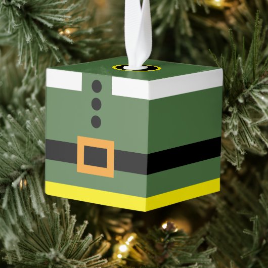 Elf Houten Kubus Kerst Ornament (Boom)