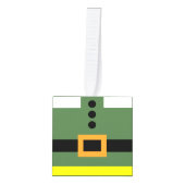 Elf Houten Kubus Kerst Ornament (Voorkant)