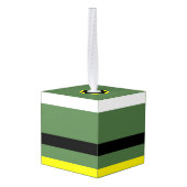 Elf Houten Kubus Kerst Ornament (Achter hoekig)