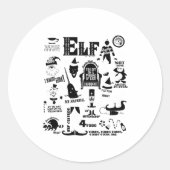 Elf Icons And Movie Quotes  Ronde Sticker (Voorkant)