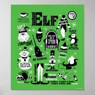 Elf Icons & Movie Quotes Poster