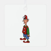 Elf in de houding vierkant metalen ornament (Voorkant)