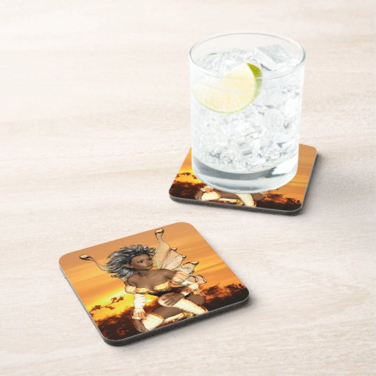 Elf in Dusk Drink Coasters Drankjes Onderzetter (Rechterzijde)