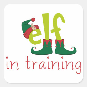 Elf in opleiding vierkante sticker
