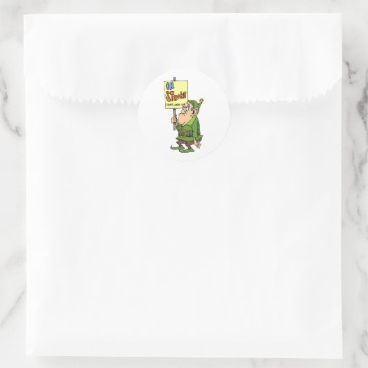 Elf in staking ronde sticker (Tas)