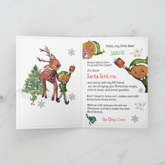 Elf is Back! Personalized Hello form your Elf Feestdagen Kaart (Binnen)