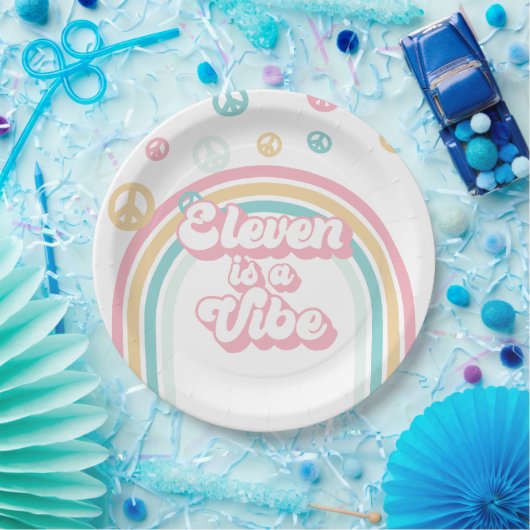 Elf is een Vibe Retro Summer Rainbow Papieren Bordje (Feest)
