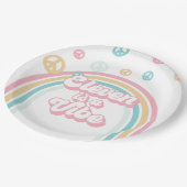 Elf is een Vibe Retro Summer Rainbow Papieren Bordje (Gekanteld)