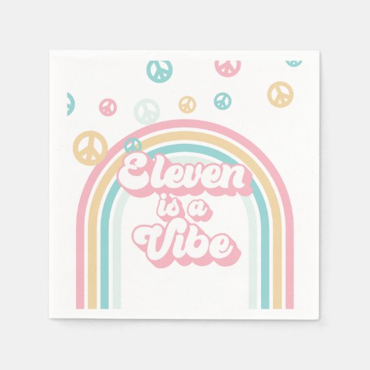 Elf is een Vibe Retro Summer Rainbow Servet (Voorkant)