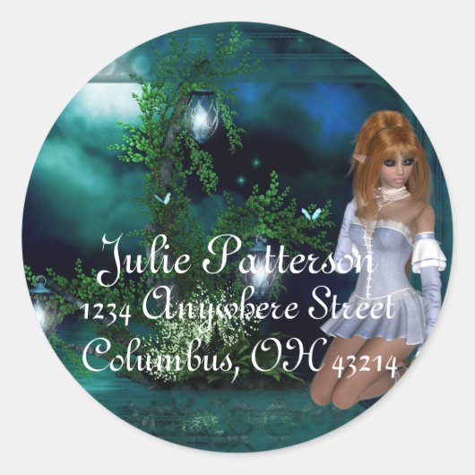 Elf Island Fantasy Return Address Labels Stickers (Voorkant)