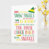 Elf Itinerary kerstkaart © GraphicLoveShop Kaart (Gele Bloem)