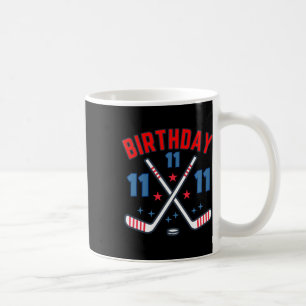 Elf jarige jongen 11de verjaardag ijshockey jongen koffiemok