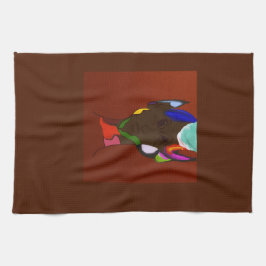 Elf Kaart Kunst Keukenhanddoek