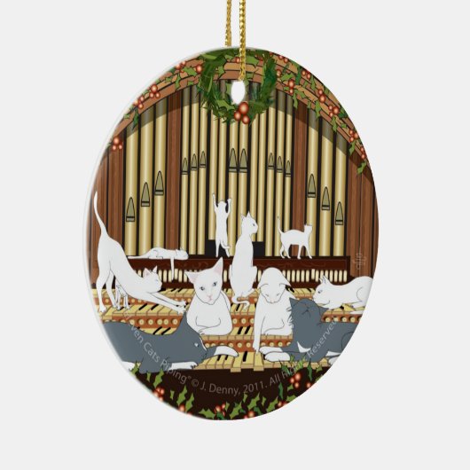 Elf Katten Piping... dubbelzijdig Keramisch Ornament (Rechts)