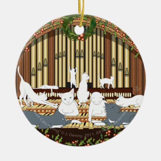 Elf Katten Piping... dubbelzijdig Keramisch Ornament (Voorkant)