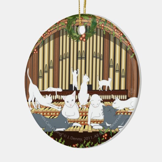 Elf Katten Piping... dubbelzijdig Keramisch Ornament (Links)