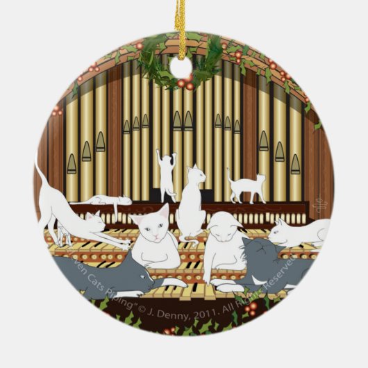 Elf Katten Piping... dubbelzijdig Keramisch Ornament (Achterkant)