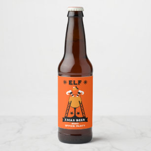 Elf kerst Drink Bier Etiket
