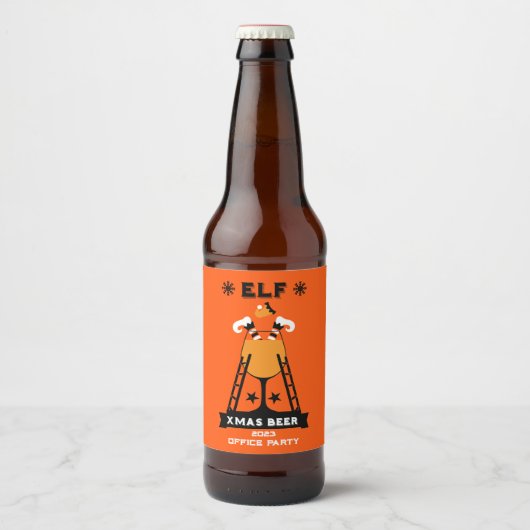 Elf kerst Drink Bier Etiket (Voorkant)