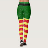 Elf Kerst Glitter Rood Groen Geel Leggings (Achterkant)