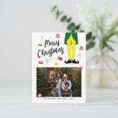 Elf kerst Kaart met foto (Staand voorkant)