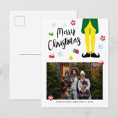 Elf kerst Kaart met foto (Voorkant / Achterkant)