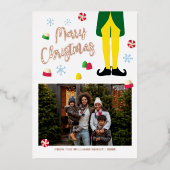 Elf kerst Kaart met foto (Voorkant)