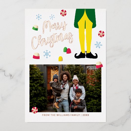 Elf kerst Kaart met foto (Voorkant)