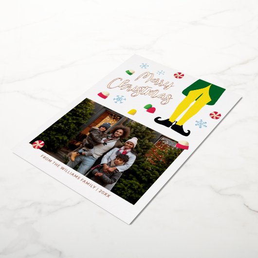 Elf kerst Kaart met foto (Gedraaid)