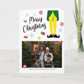 Elf kerst Kaart met foto (Voorkant)