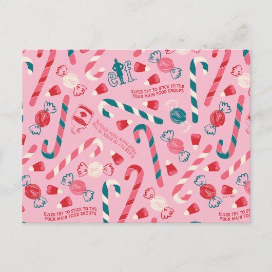 Elf Kerst Koffie Snoep Patroon Feestdagenkaart (Voorkant)